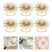 6 τμχ Δαχτυλίδι για χαρτοπετσέτα με μαργαριτάρι στρας Πόρπη για πετσέτα Δαχτυλίδι για πετσέτες Διακόσμηση τραπεζιού για δείπνο