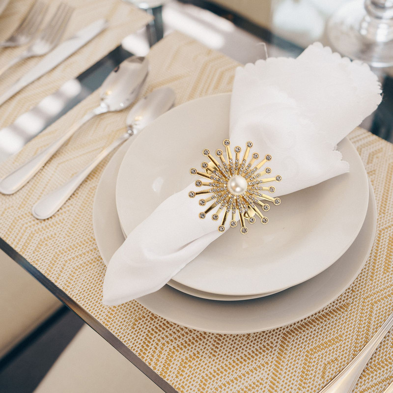 6 τμχ Δαχτυλίδι για χαρτοπετσέτα με μαργαριτάρι στρας Πόρπη για πετσέτα Δαχτυλίδι για πετσέτες Διακόσμηση τραπεζιού για δείπνο