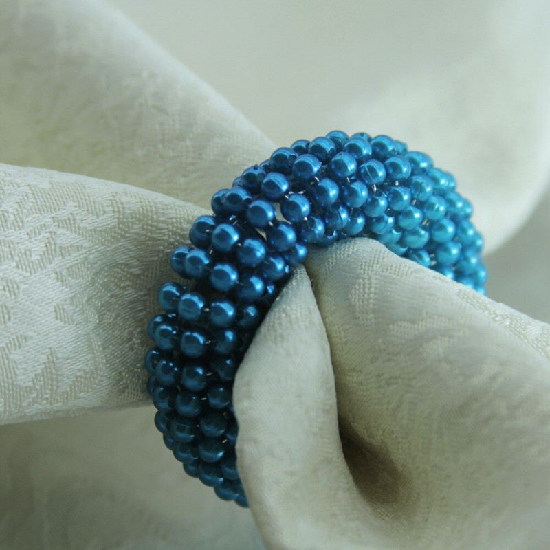 δωρεάν αποστολή πολύχρωμο μαργαριτάρι δαχτυλίδι χαρτοπετσέτας, χονδρική φθηνή θήκη χαρτοπετσέτας διακόσμηση γάμου 12 τμχ qn19022601