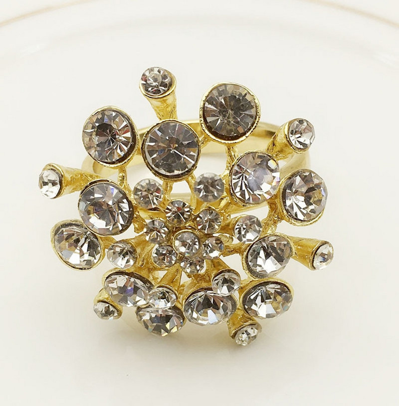 8 τμχ/ παρτίδα Διαμαντένιο χρυσό δαχτυλίδι γαμήλιας χαρτοπετσέτας θήκη χαρτοπετσέτας κύκλος χριστουγεννιάτικη αγκράφα διακοσμητικά επιφάνειας εργασίας