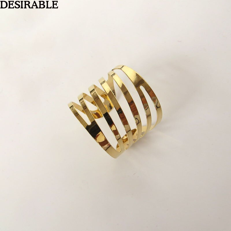 12tk/komplekt Metallist salvrätiku sõrmused Hotelli bankett Õhtusöögilaua Kaunistus Varud peonõud Salvrätikuhoidja Kuldne salvrätikulukk