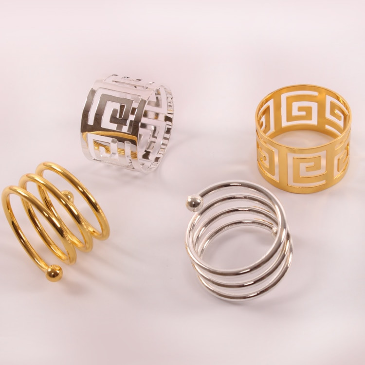 4 kom riblja kost kopča stražnja strana Prsten za salvete, fine dvostruke perle sp držač za salvete za hotelski svadbeni stol Predmeti za ukrašavanje