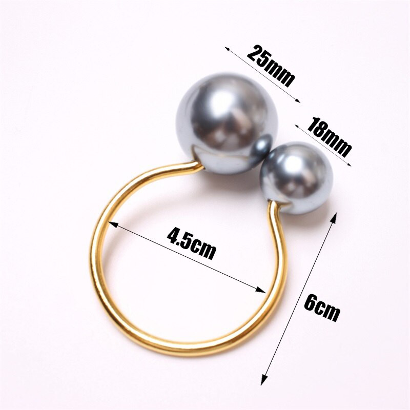 2 τμχ Light Luxury Simplicity Pearls Δαχτυλίδι χαρτοπετσέτας Χρυσό ασημί Μεταλλική θήκη για χαρτοπετσέτα για γενέθλια προμήθειες διακόσμησης τραπεζιού γάμου