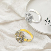 6 ks unikátnych držiakov na obrúsky s kamienkami a ozdobnými kamienkami, opakovane použiteľných upevnení