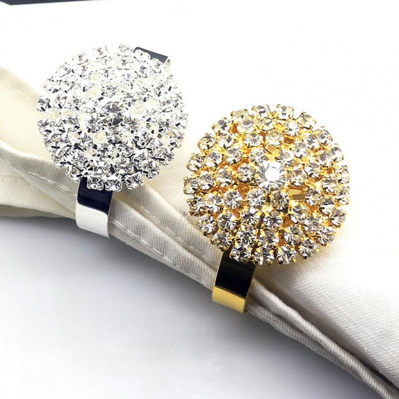 6 ks unikátnych držiakov na obrúsky s kamienkami a ozdobnými kamienkami, opakovane použiteľných upevnení