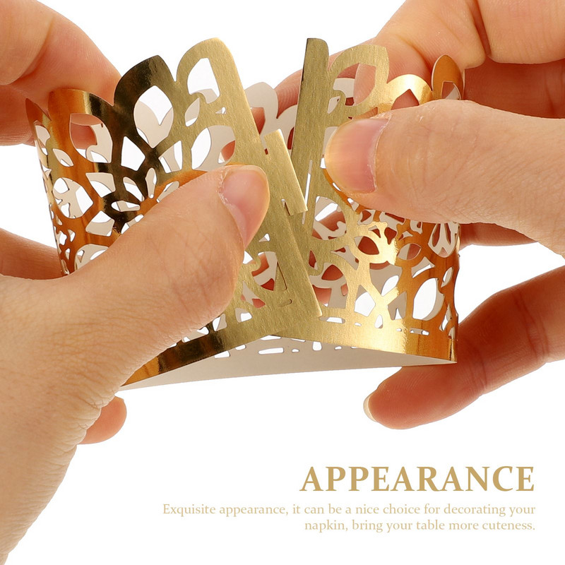 50tk Pitsililled Laserlõigatud paberist rõngad Salvrätikuhoidjad Ühekordsed salvrätikuhoidjad Pulma jõulupeo õhtusöögilaua kaunistus