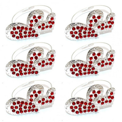 6 tk unikaalne salvrätikuhoidja korrosioonivastane dekoratiivne roostevastane, head sõbrapäeva südamekujuline salvrätikurõngas