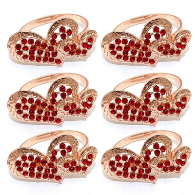 Dekoratiivne sulamist armastuse südamekujuline pulma-aastapäeva salvrätikuhoidja restoranile