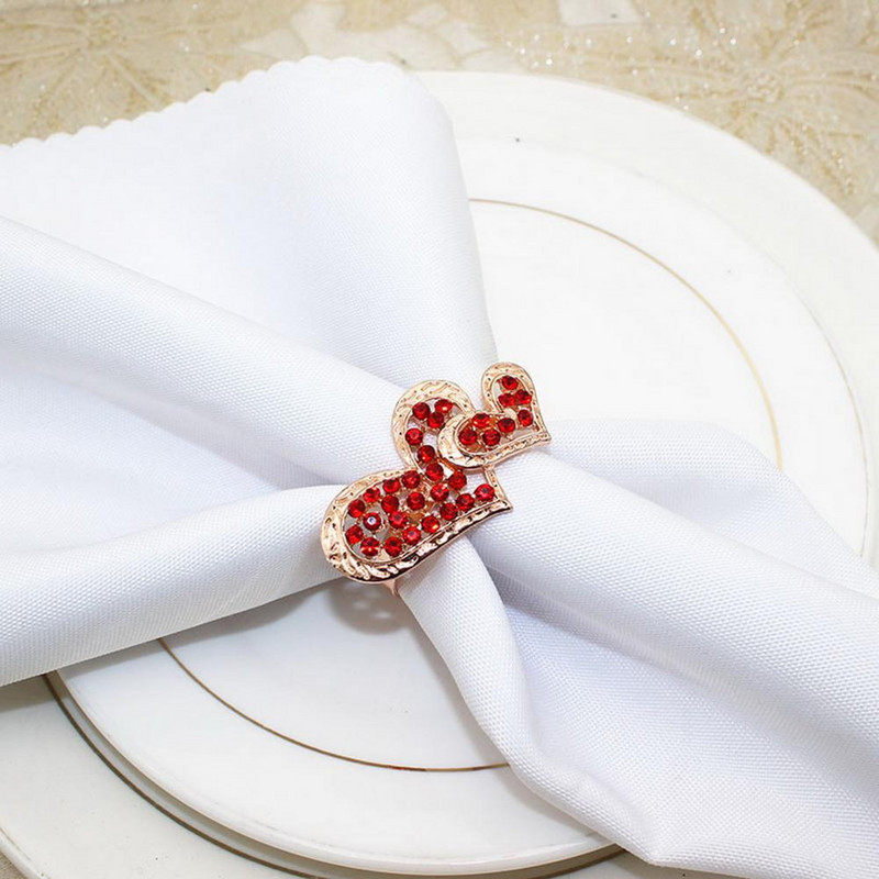 Διακοσμητική θήκη χαρτοπετσέτας επετείου γάμου από κράμα Love Heart Shape για εστιατόριο