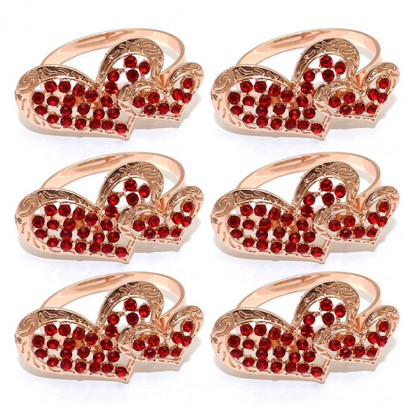 Διακοσμητική θήκη χαρτοπετσέτας επετείου γάμου από κράμα Love Heart Shape για εστιατόριο