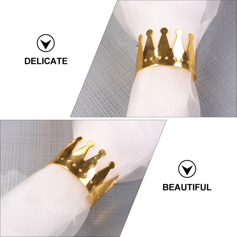 Prsten za salvete Držač za prstenje Svadbena večera Metalne ukrasne zlatne kopče Kopča za salvete Set ukrasa za trake od kamenčića