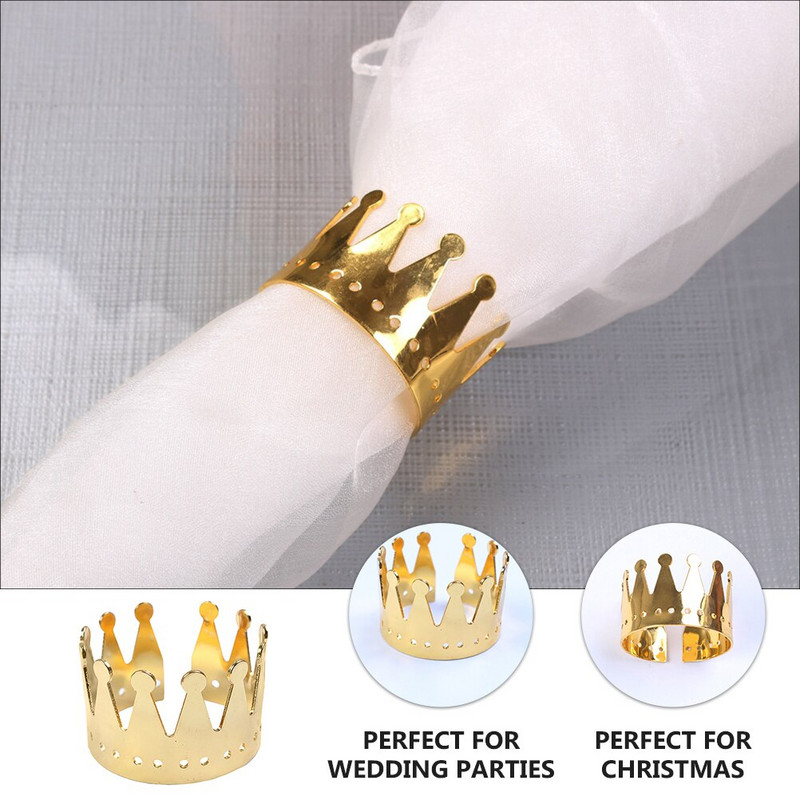 Prsten za salvete Držač za prstenje Svadbena večera Metalne ukrasne zlatne kopče Kopča za salvete Set ukrasa za trake od kamenčića