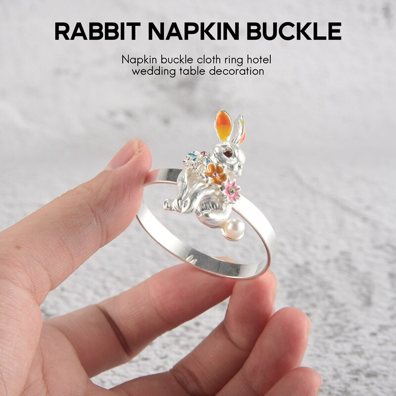 Prsten za ubruse od 12 komada, zec, kopča za ubruse, metalni držači prstenova za ubruse za vjenčanje, blagdane, dekoraciju stola