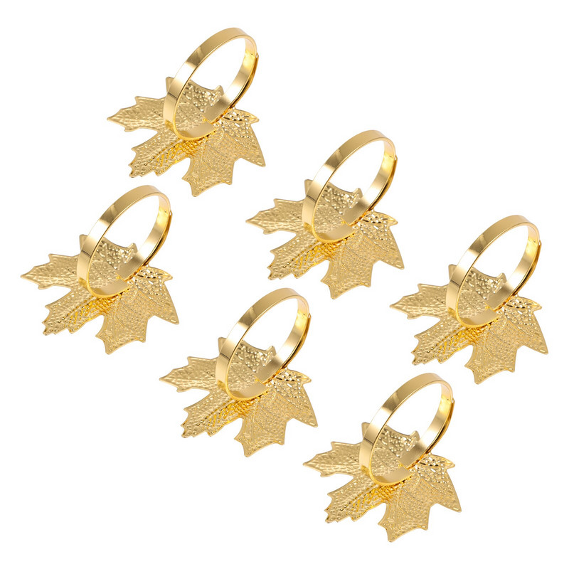 Držači kopči za salvete Prstenovi za stolni list Dekoracije od javora Delikatni metalni prsten Ukrasni držač za vjenčanje Oblik kopče