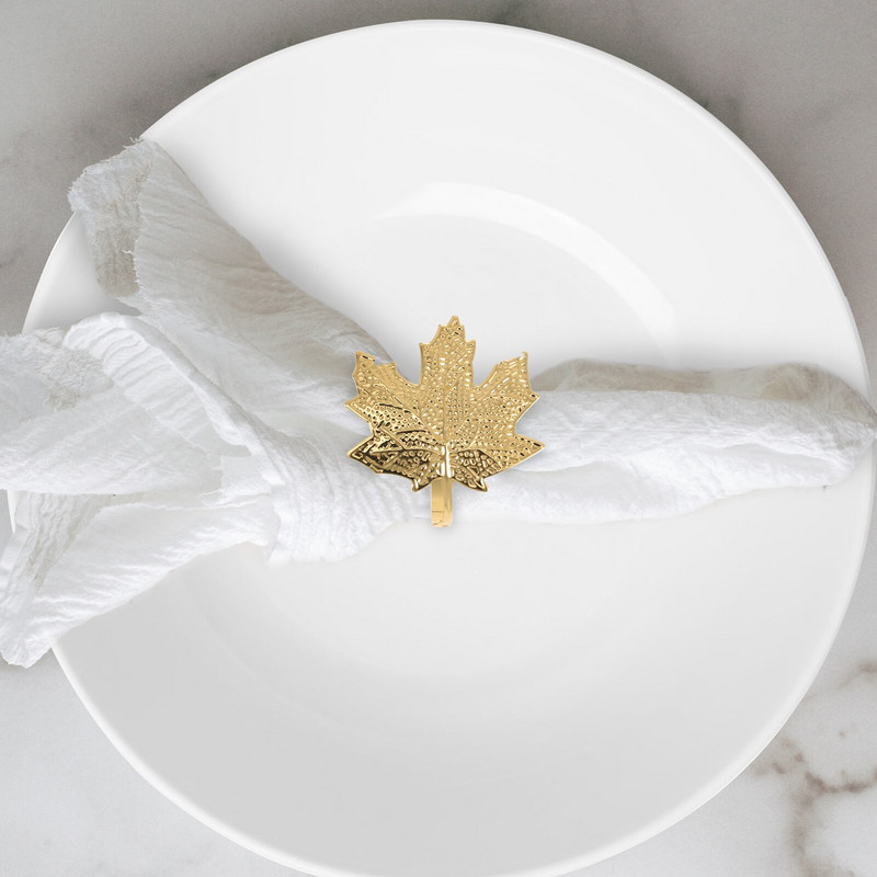 Držači kopči za salvete Prstenovi za stolni list Dekoracije od javora Delikatni metalni prsten Ukrasni držač za vjenčanje Oblik kopče