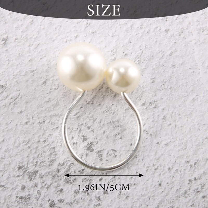 A50I Prsteni za salvete Pearl Serviette Kopča Držač za salvete za Božić, obiteljsko okupljanje, večeru, dekoraciju vjenčanja 12 kom.