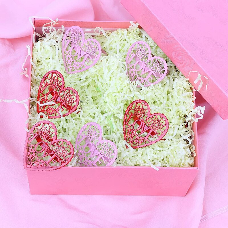 A63I 12 ΤΕΜ Δαχτυλίδια χαρτοπετσέτας καρδιάς Θήκη χαρτοπετσέτας σε σχήμα καρδιάς Δαχτυλίδια από αστραφτερές πετσέτες για την ημέρα του Αγίου Βαλεντίνου Διακόσμηση τραπεζιού γάμου