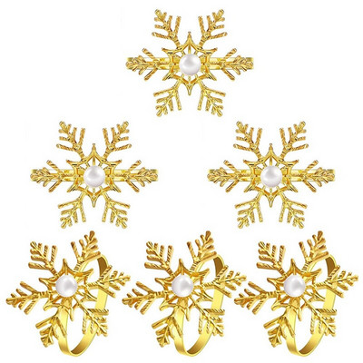 Δαχτυλίδια για χαρτοπετσέτες Χριστουγεννιάτικα δαχτυλίδια για χαρτοπετσέτα Πόρπη από κράμα μαργαριταρένια θήκη για δαχτυλίδια για πετσέτες Χριστουγεννιάτικη αγκράφα