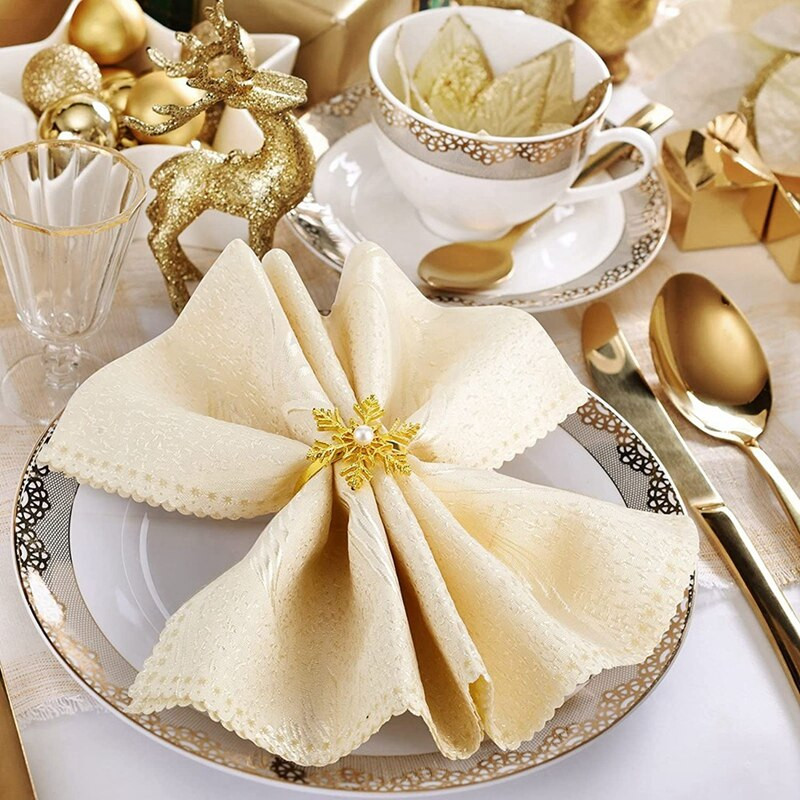 Δαχτυλίδια για χαρτοπετσέτες Χριστουγεννιάτικα δαχτυλίδια για χαρτοπετσέτα Πόρπη από κράμα μαργαριταρένια θήκη για δαχτυλίδια για πετσέτες Χριστουγεννιάτικη αγκράφα