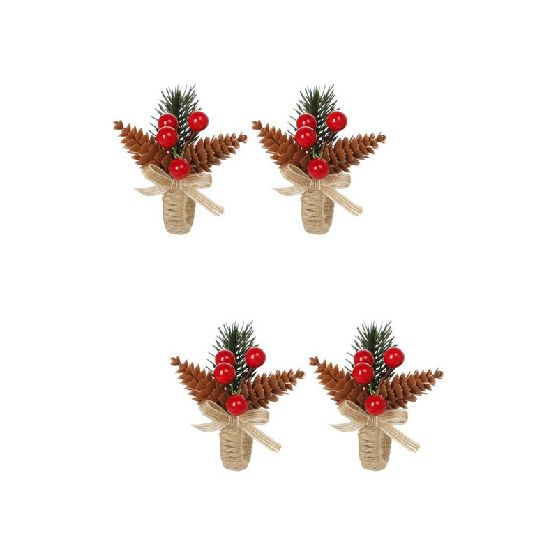 Δαχτυλίδια χαρτοπετσέτας Τραπέζι με δαχτυλίδι Χριστουγεννιάτικη ρουστίκ θήκη κουκουνάρι Διακοσμητικά λινό Κύκλος Φεστιβάλ Γάμου Αγροικία Κόκκινα Διακοσμητικά