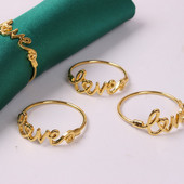 3/6pc Love Word Stolni držač za salvete Legirano zlato Metalni prsten za salvete Servilletero prstenje za vjenčane ručnike Dekoracija stola za večeru