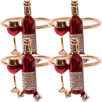 Δαχτυλίδι για χαρτοπετσέτα Ringsholiday Prapkins Party Circle Serviette αγκράφα Διακοσμητικά τραπεζαρία για μπουκάλι στρας Χριστούγεννα