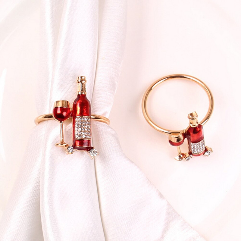 Δαχτυλίδι για χαρτοπετσέτα Ringsholiday Prapkins Party Circle Serviette αγκράφα Διακοσμητικά τραπεζαρία για μπουκάλι στρας Χριστούγεννα