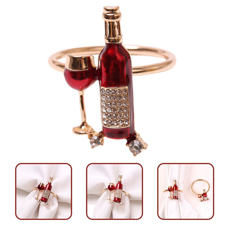 Δαχτυλίδι για χαρτοπετσέτα Ringsholiday Prapkins Party Circle Serviette αγκράφα Διακοσμητικά τραπεζαρία για μπουκάλι στρας Χριστούγεννα