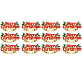 Jõulusalvrätirõngaste komplekt 12, punane Merry Christmas salvrätikurõngas, salvrätikuhoidja jõulupeo õhtusöögilaua kaunistuseks