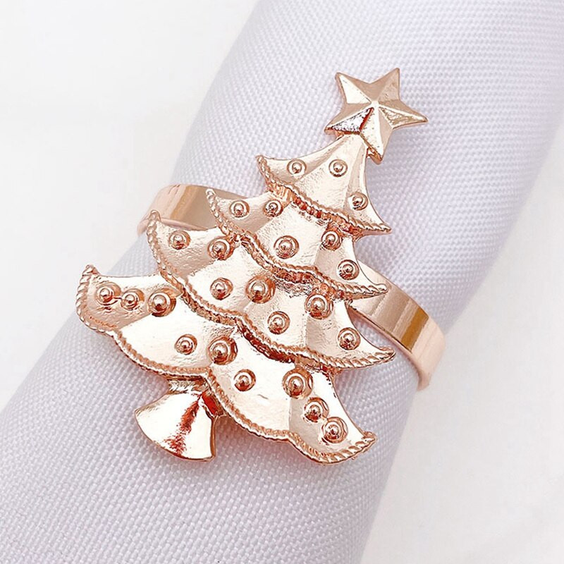 AT14 6tk jõulupuu pulm Kodu jõulupeolaua kujundus käterätiku pandla salvräti rõnga hoidja lauakaunistus