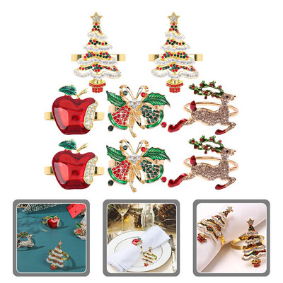 Salvrätid Jõulusõrmused Sõrmus Salvrätikuhoidja Söögilauahoidikud Pandla Puusalv Pühadepeo salvrätikud Pulmakaunistus Kuldne