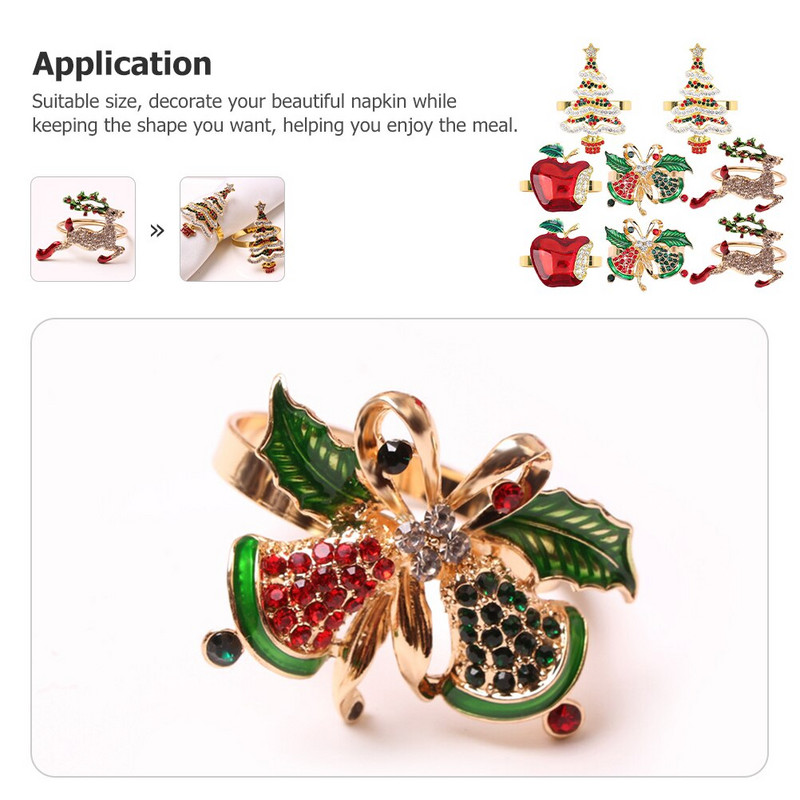 Salvrätid Jõulusõrmused Sõrmus Salvrätikuhoidja Söögilauahoidikud Pandla Puusalv Pühadepeo salvrätikud Pulmakaunistus Kuldne