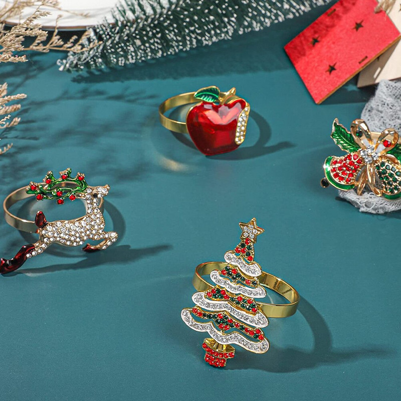 Salvrätid Jõulusõrmused Sõrmus Salvrätikuhoidja Söögilauahoidikud Pandla Puusalv Pühadepeo salvrätikud Pulmakaunistus Kuldne