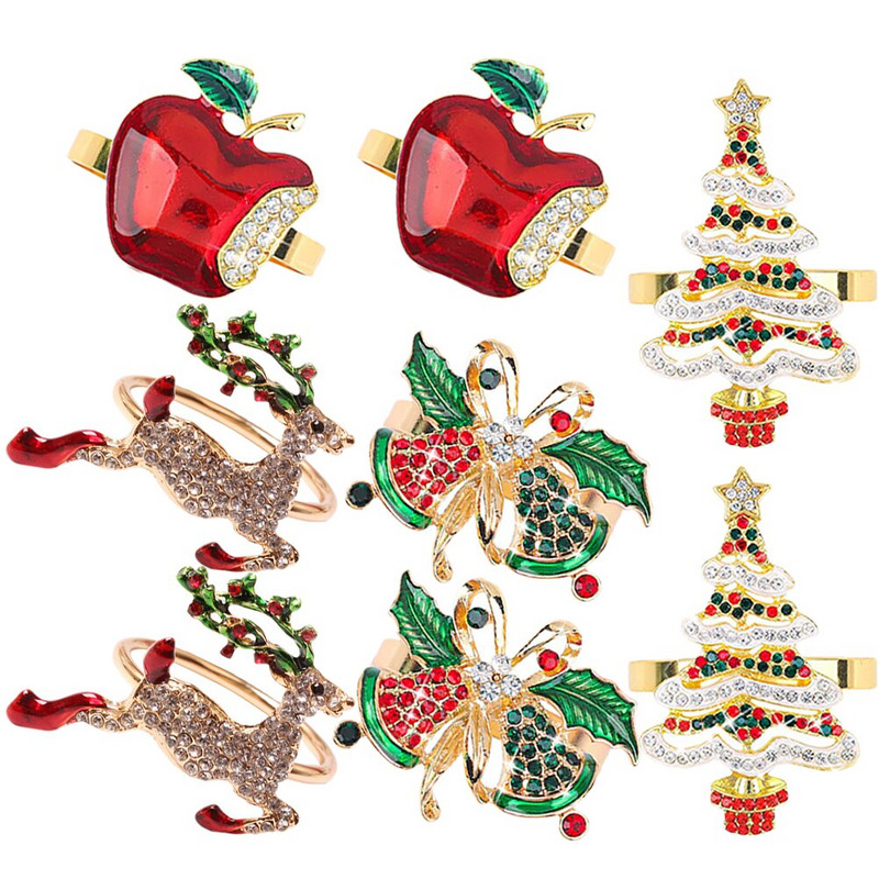 Salvrätid Jõulusõrmused Sõrmus Salvrätikuhoidja Söögilauahoidikud Pandla Puusalv Pühadepeo salvrätikud Pulmakaunistus Kuldne