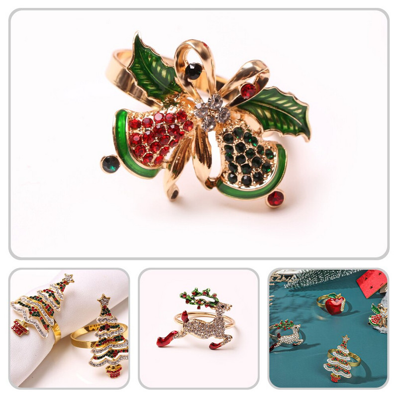 Salvrätid Jõulusõrmused Sõrmus Salvrätikuhoidja Söögilauahoidikud Pandla Puusalv Pühadepeo salvrätikud Pulmakaunistus Kuldne