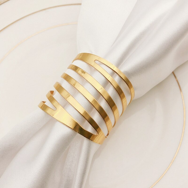 6 tk Hotelli salvrätiku sõrmus Salvrätikuhoidja Metallist salvrätiku pandla jõulupulmapidu Kuldne salvräti ring banketi õhtusöögilaua kaunistus