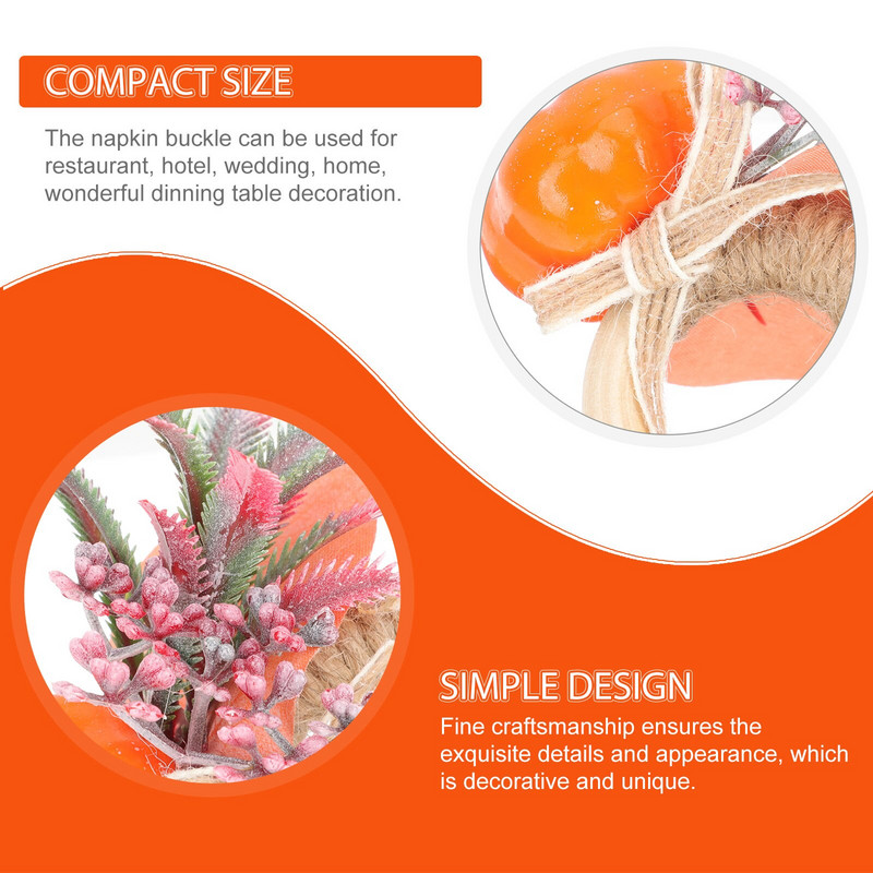 Θήκη για δαχτυλίδια χαρτοπετσέτας για το πάρτι των ευχαριστιών Halloween Fall Maple Decor Θήκες πόρπης Μπομπονιέρες συγκομιδής κολοκύθας Επιτραπέζια φύλλα Δαχτυλίδι