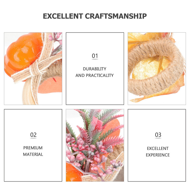 Θήκη για δαχτυλίδια χαρτοπετσέτας για το πάρτι των ευχαριστιών Halloween Fall Maple Decor Θήκες πόρπης Μπομπονιέρες συγκομιδής κολοκύθας Επιτραπέζια φύλλα Δαχτυλίδι