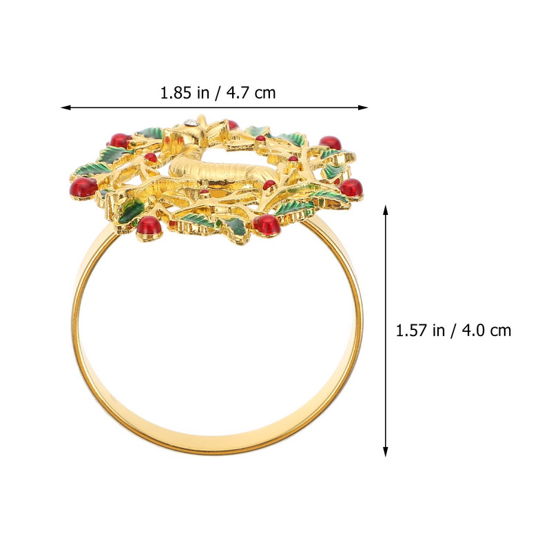 5 τμχ Θήκη για χαρτοπετσέτα γάμου Χριστουγεννιάτικη αγκράφα Βέρες από χαρτοπετσέτα γάμου Diy Χριστουγεννιάτικα δαχτυλίδια για χαρτοπετσέτες