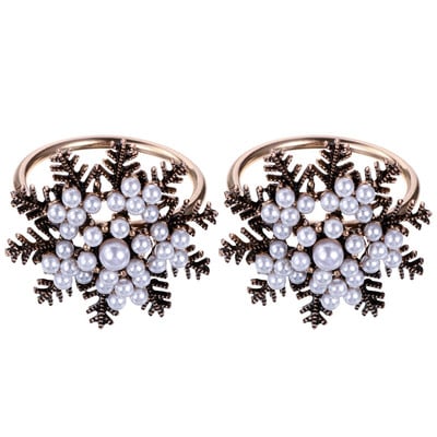 Χαρτοπετσέτες 2 τμχ για χριστουγεννιάτικες χαρτοπετσέτες κουζίνας Δαχτυλίδια Κύκλος χαρτοπετσέτας Σερβιέτ πόρπες Κορδέλα χαρτοπετσέτας