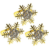 Χαρτοπετσέτες γιορτινές χριστουγεννιάτικες πόρπες Μεταλλικά δαχτυλίδια διακόσμηση Δαχτυλίδι δείπνου Κρυστάλλινο τραπέζι πάρτι Χειμερινό σχήμα νιφάδας χιονιού