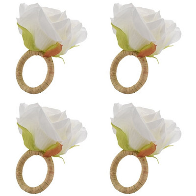 Χειροτεχνία δαχτυλίδια από λουλούδια σετ 4 τεμαχίων, Χειροτεχνία Σχέδιο αμπέλου Δαχτυλίδια θήκης για χαρτοπετσέτα Διακοσμητικά τραπέζια για γάμο, συμπόσιο