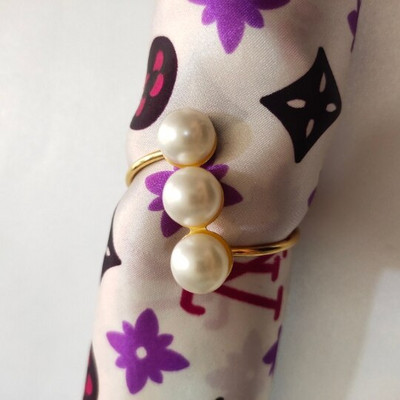 Inele de șervețel cu perle imitații de 6 buc. Suport șervețel de vacanță pentru petrecere de nuntă Cataramă de șervețel pentru decorarea mesei de cină