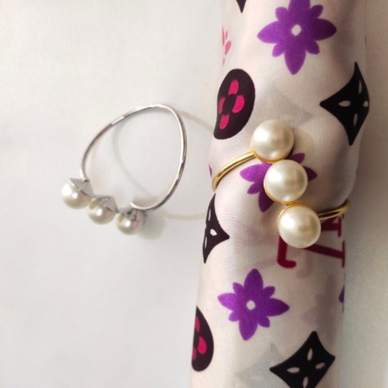 Inele de șervețel cu perle imitații de 6 buc. Suport șervețel de vacanță pentru petrecere de nuntă Cataramă de șervețel pentru decorarea mesei de cină