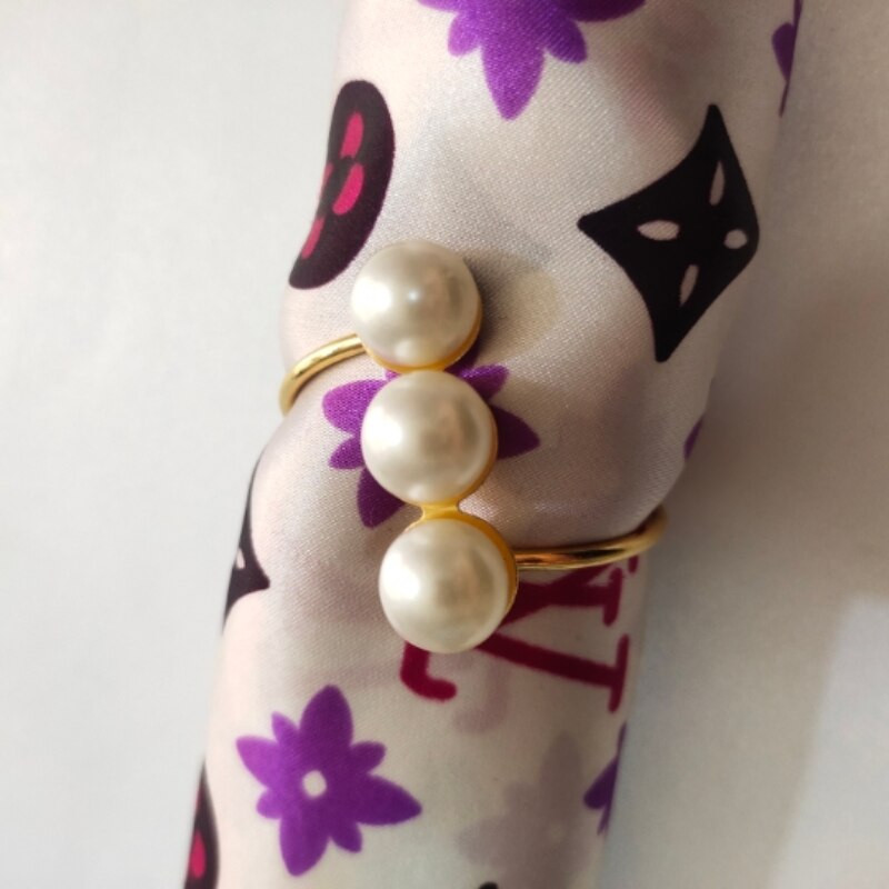 Inele de șervețel cu perle imitații de 6 buc. Suport șervețel de vacanță pentru petrecere de nuntă Cataramă de șervețel pentru decorarea mesei de cină