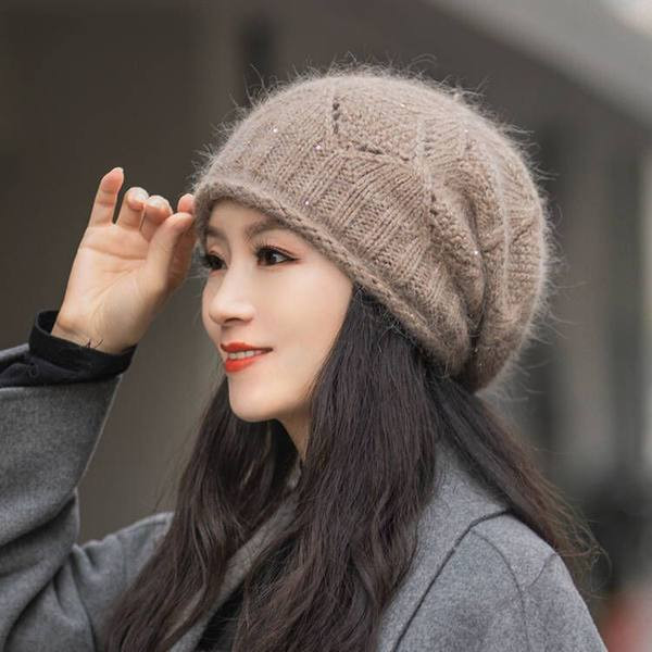 Uue mudeli naiste talvine kootud müts