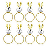 Δαχτυλίδι 8 τεμαχίων λαγουδάκι για χαρτοπετσέτα Πασχαλινή θήκη για δαχτυλίδια κρυστάλλινο κρυστάλλινο δαχτυλίδι για πασχαλινό τραπέζι για διακόσμηση (χρυσό)