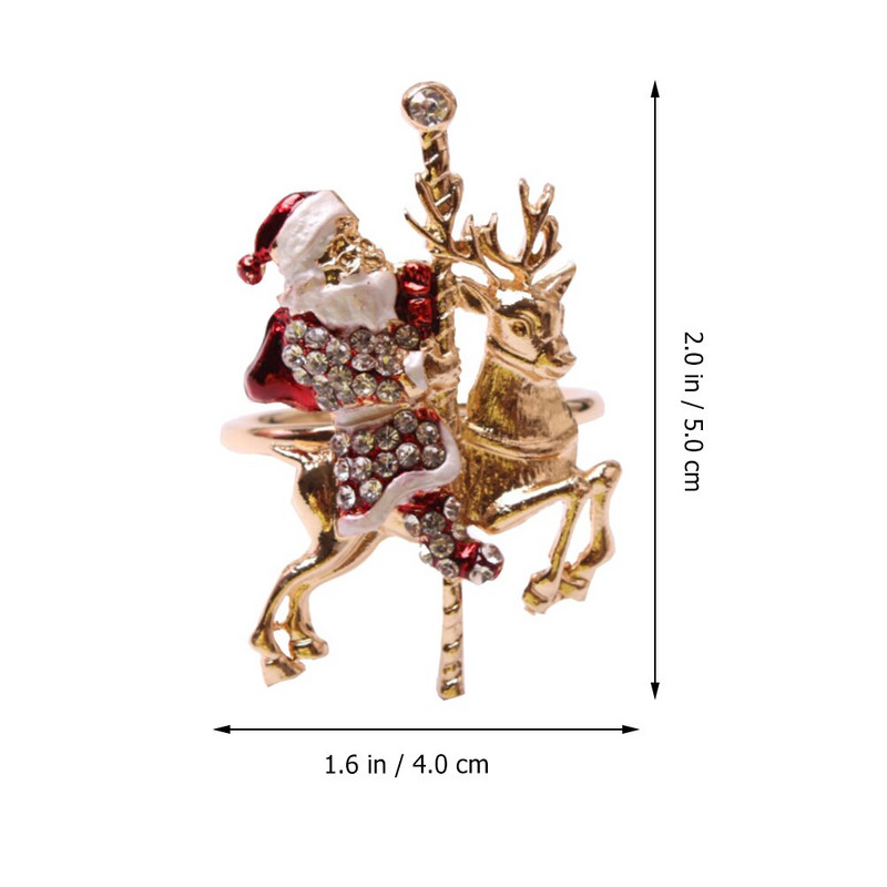 2 Elk Prsten za salvete Držač prstena za salvete Prsten za salvete od legure Božićni prsten za salvete Božićni prsten za salvete za dom