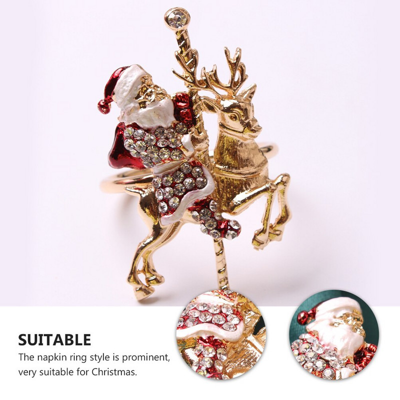 2 Elk Prsten za salvete Držač prstena za salvete Prsten za salvete od legure Božićni prsten za salvete Božićni prsten za salvete za dom