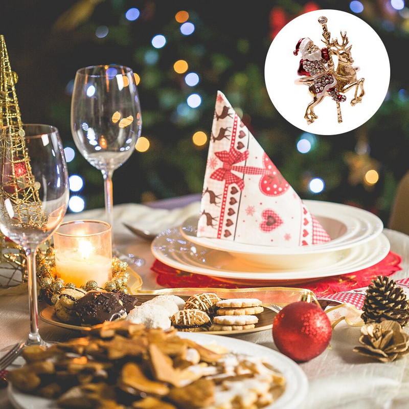 2 Elk Prsten za salvete Držač prstena za salvete Prsten za salvete od legure Božićni prsten za salvete Božićni prsten za salvete za dom